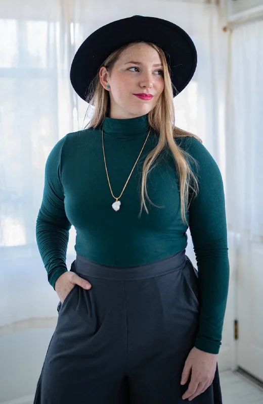 Sol Mock Neck Long Sleeve Top - Jade