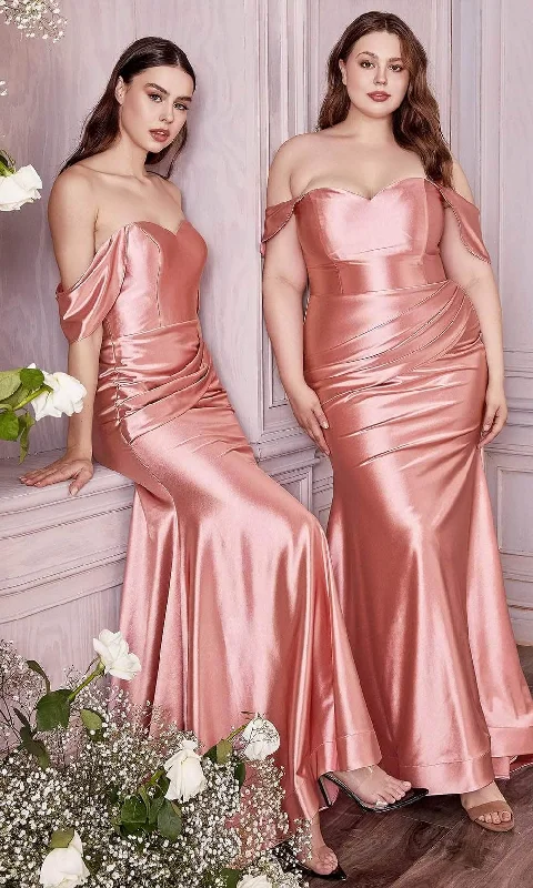 Cinderella Divine - Metallic Draped Prom Dress CH163C