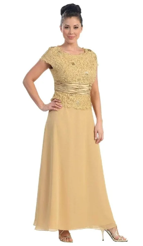 May Queen - Laced Short Sleeve Formal Gown MQ571