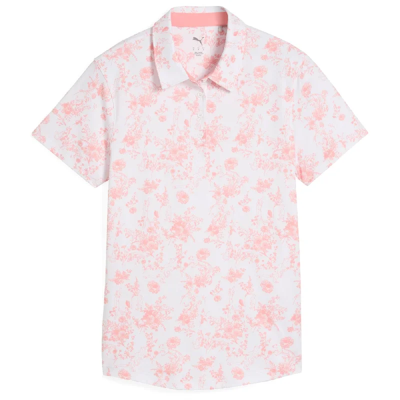 Womens Cloudspun Toile Polo Pink Fruit - SS25