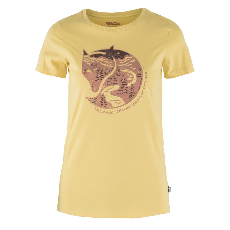 Fjallraven Womens Arctic Fox Print T-Shirt Mais Yellow