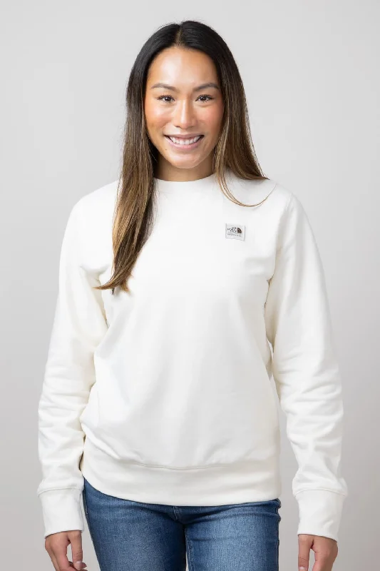 The North Face Heritage Patch Fleece Sweatshirt for Women in White Dune | NF0A7UOO-6IV