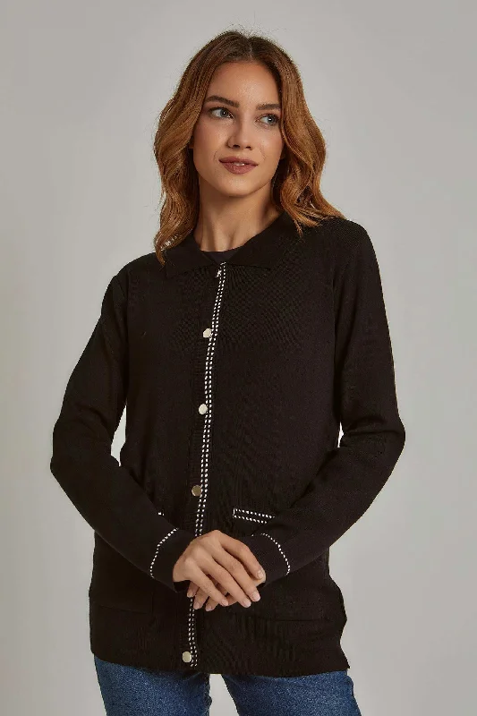 Women Regular Fit Cardigan - Black