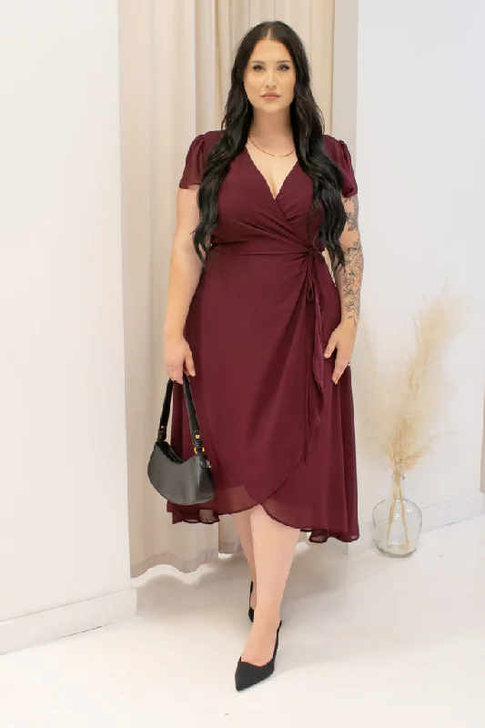 NEW MEGAN MIDI (BURGUNDY)