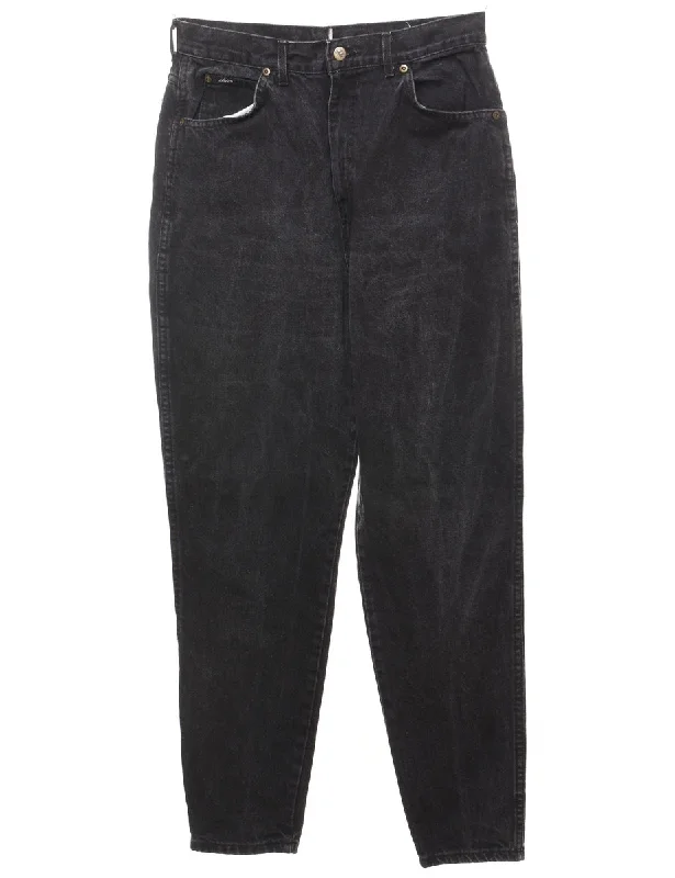 Black Mid-Rise Tapered Jeans - W30 L30