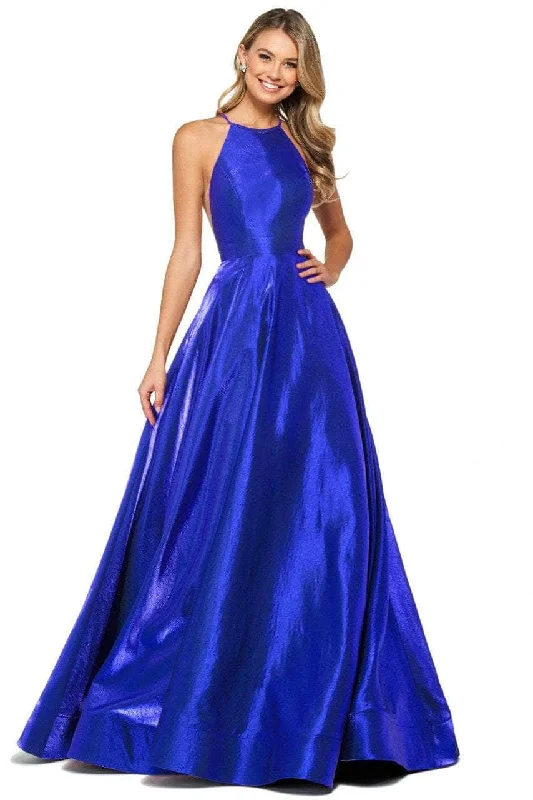 Sherri Hill - 53350 High Neck Satin Long Gown