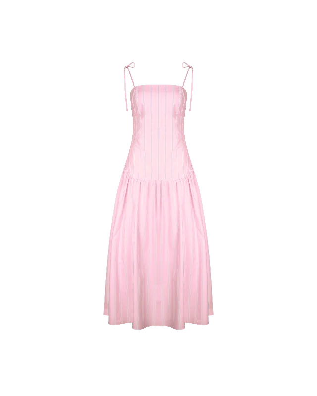 TRULLI MAXI DRESS LILAC CANDY STRIPE