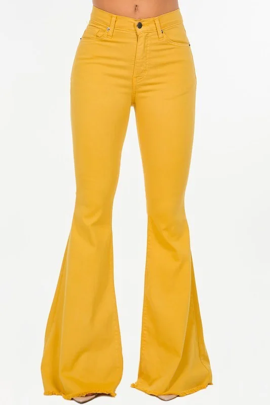 Bell Bottom in Mustard- Inseam 32