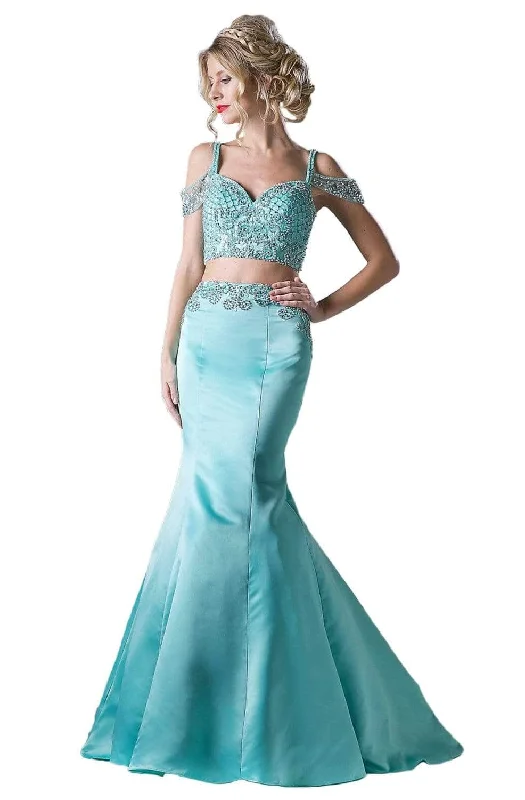 Ladivine P209 - Embellished Two Piece Mermaid Gown