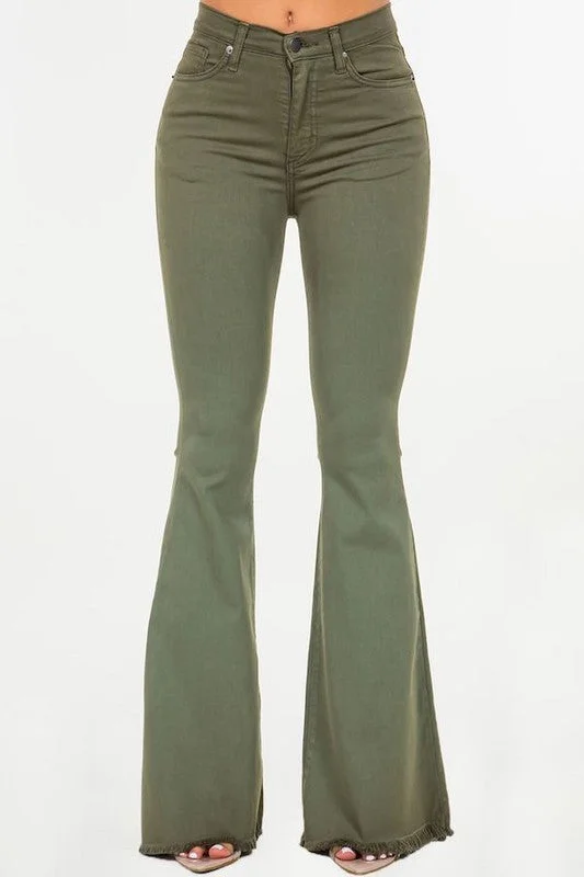 Bell Bottom Jean in Olive