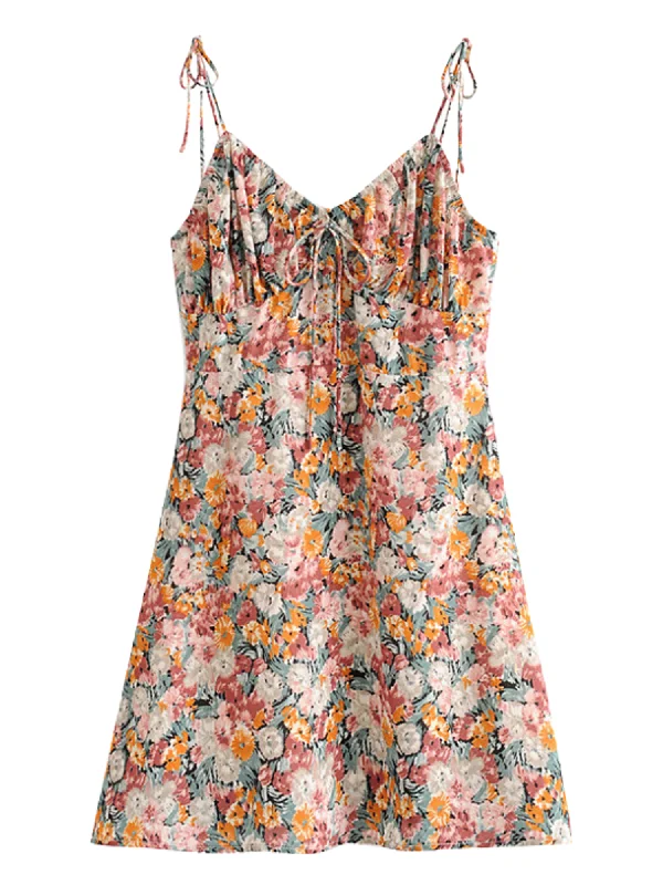 'Maeve' Floral Front Tied Mini Dress