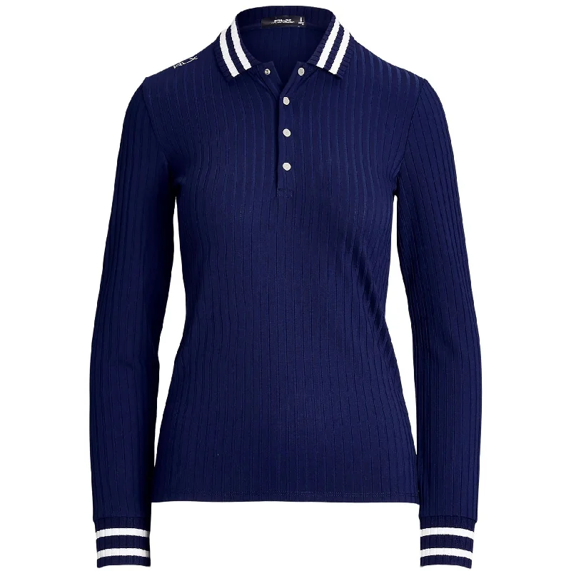 Womens RLX LS Knitted Polo Refined Navy - AW24