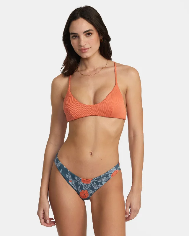 Cross Back Tie Bralette Bikini Top - Peach