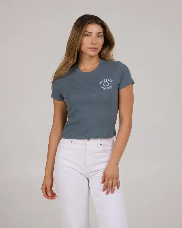 Night Bite Baby Tee - Fin Blue