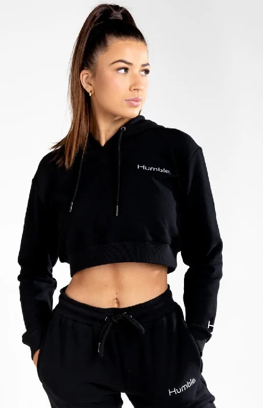 The Cropped Hoodie - Black