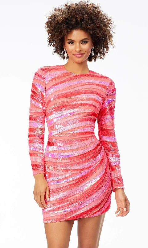 Ashley Lauren 4508 - Long Sleeve Sequin Cocktail Dress