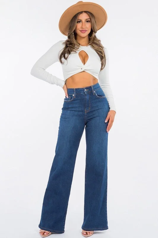 Wide Leg Jean in Dark Wash