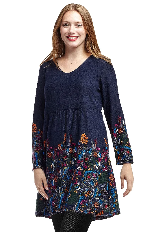 La Cera Floral Pullover Tunic Top