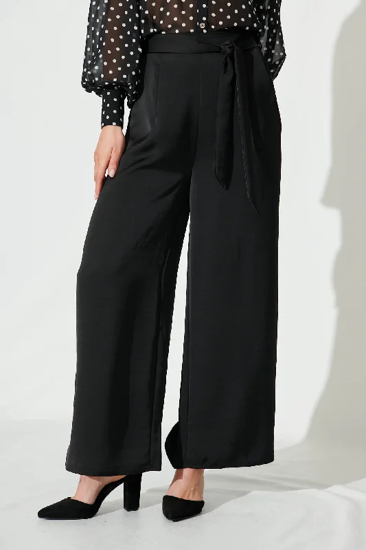 Wyatt Pants In Black Satin