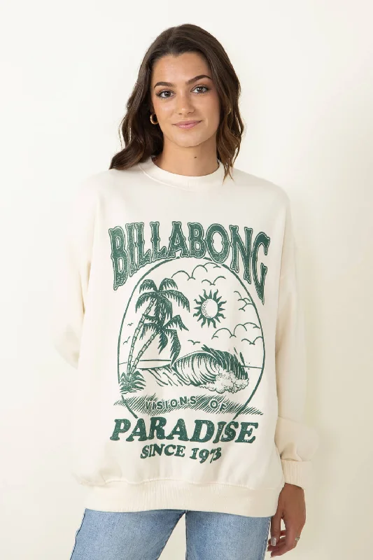 Billabong Ride In Fleece Sweatshirt for Women in White Cap | 24B463406-WCP