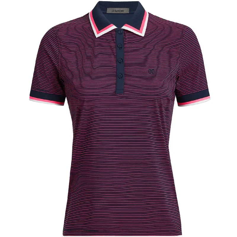 Womens Glitch Heart Silky Tech Nylon Polo Twilight - AW24