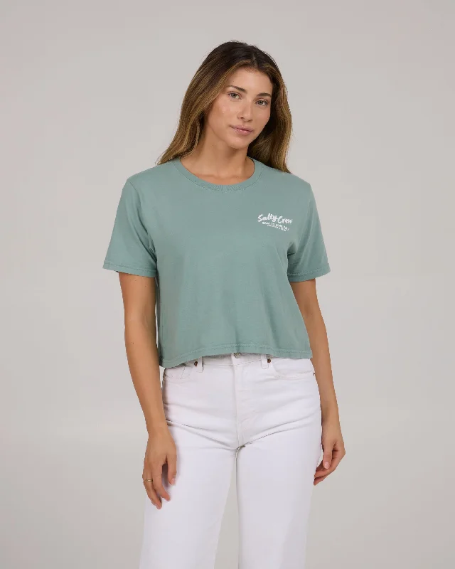 Fish Bowl Crop Tee - Sage