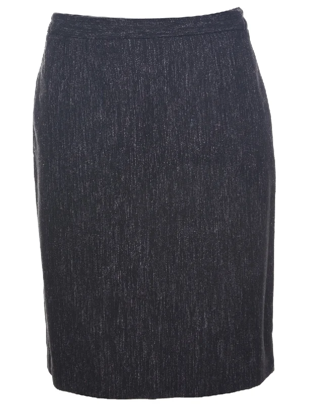 Black Midi Skirt - M