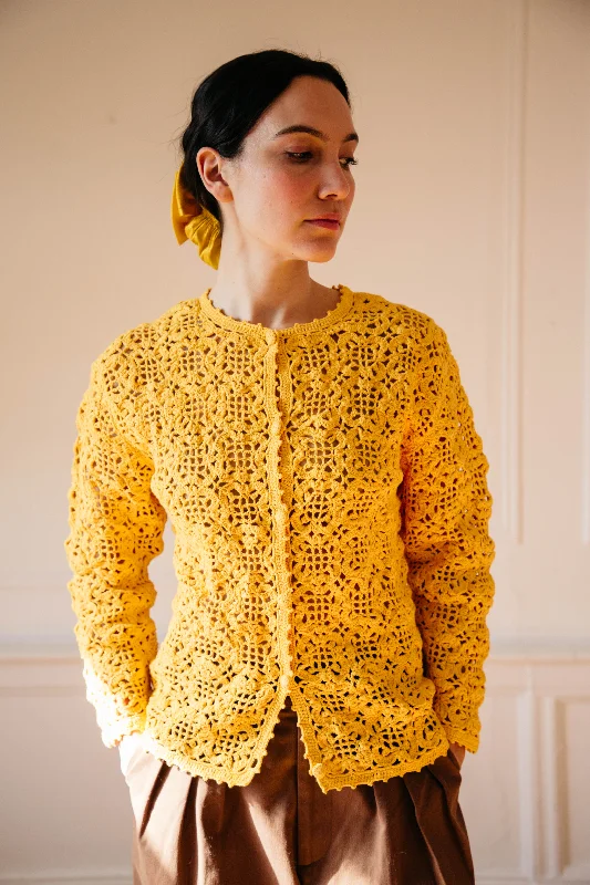 Dita Crochet Cardigan - Marigold