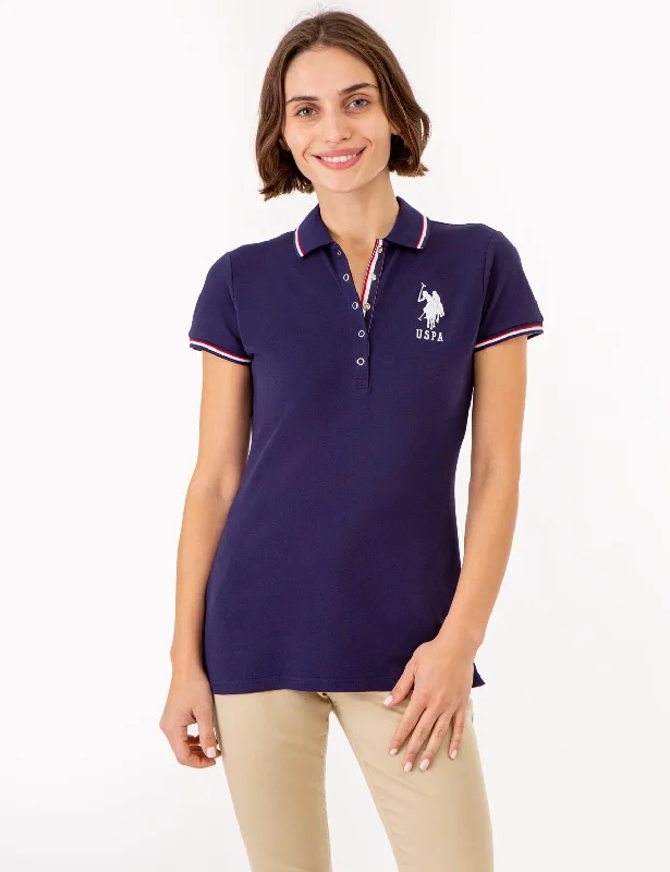 SIGNATURE STRIPE PLACKET POLO SHIRT