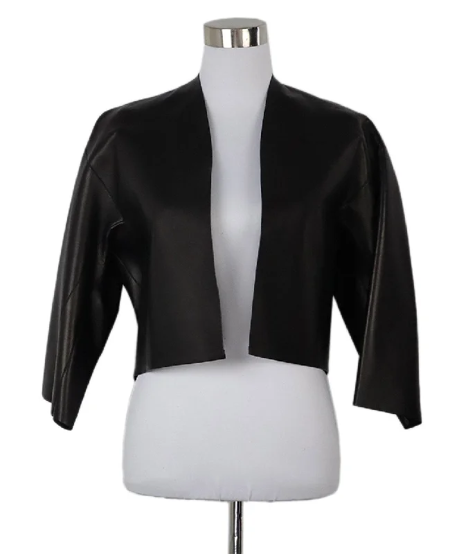 Celine Black Leather Jacket sz 4