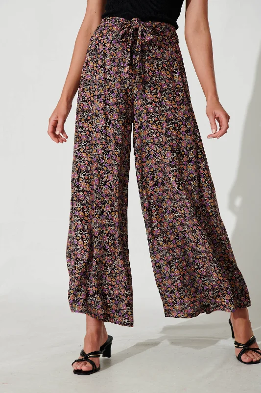 Visionary Pant In Black Multi Floral