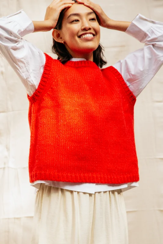 Sabine Sweater Vest- Habanero