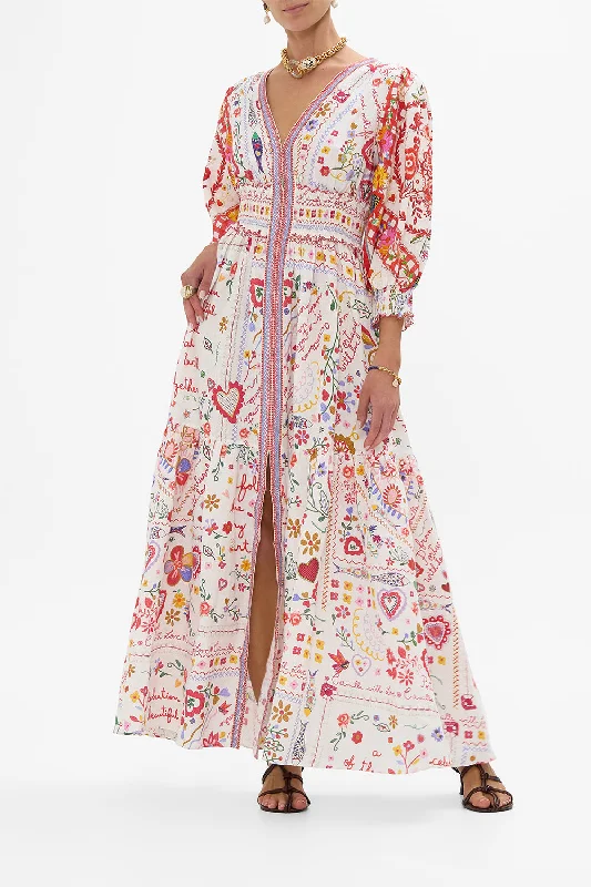 SHIRRED WAISTBAND LONG DRESS A KITSCH IN TIME