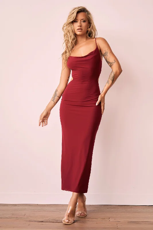 Ethereal Midi Dress - Wine