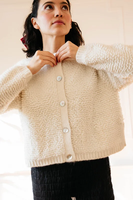 Bunda Loop Cardigan Sweater- Ivory