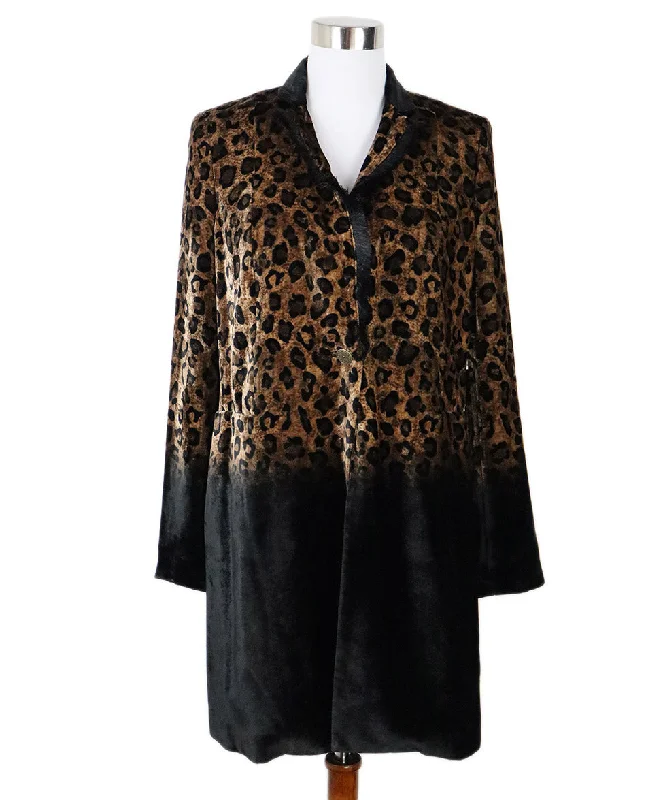 Tahari Animal Print Velour Jacket sz 6