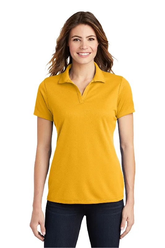 Sport-Tek Womens RacerMesh Moisture Wicking Short Sleeve Polo Shirt - Gold