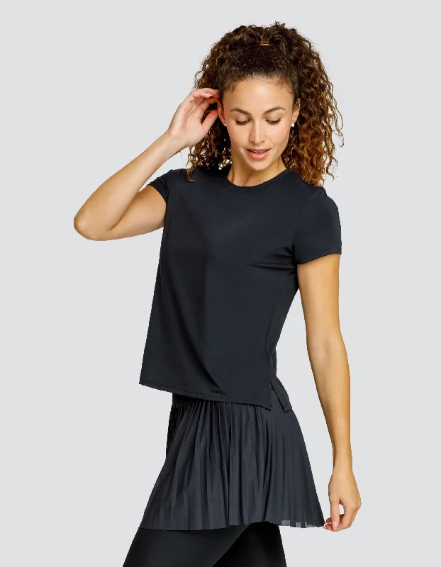 BIJOU BOXY SHORT SLEEVE TOP - ONYX BLACK