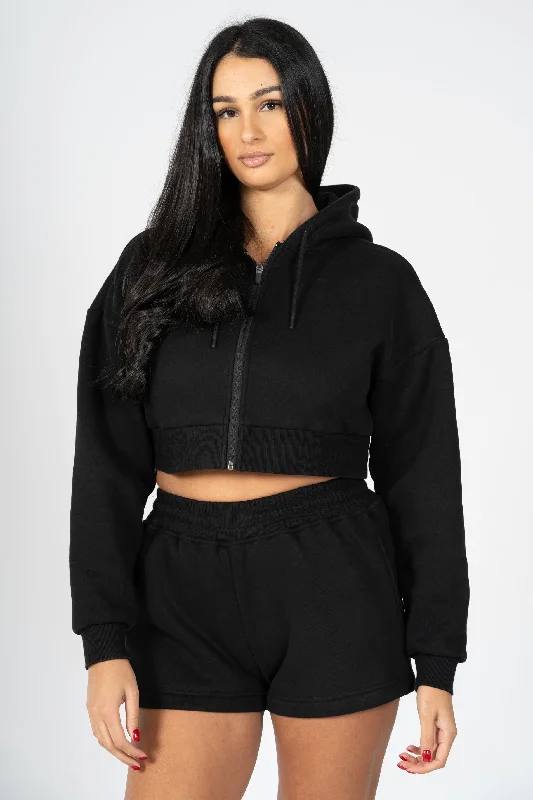 Recovery Cropped Zip Up Hoodie