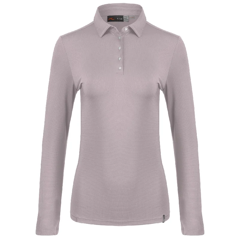 Womens Collagen LS Polo Oyster - SS25