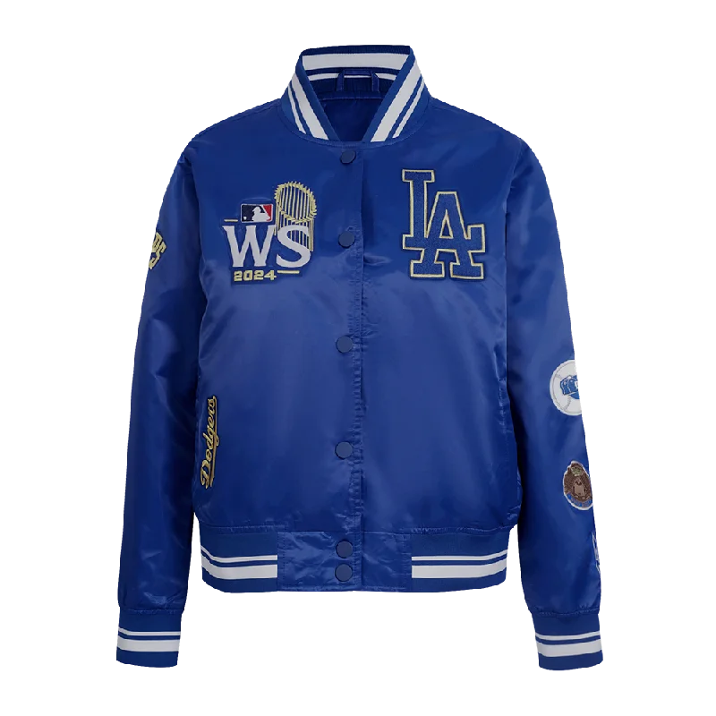 MLB LOS ANGELES DODGERS WORLD SERIES WOMEN'S RIB SATIN JACKET