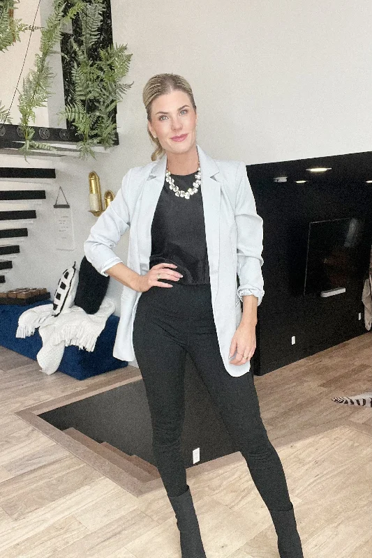 Light Gray Open Front Blazer