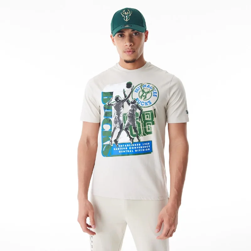 Milwaukee Bucks NBA Player Graphic Cream T-Shirt