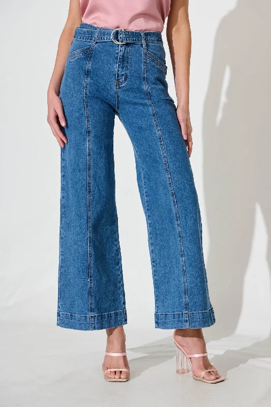 Daria High Rise Wide Leg Jean In Light Blue Denim