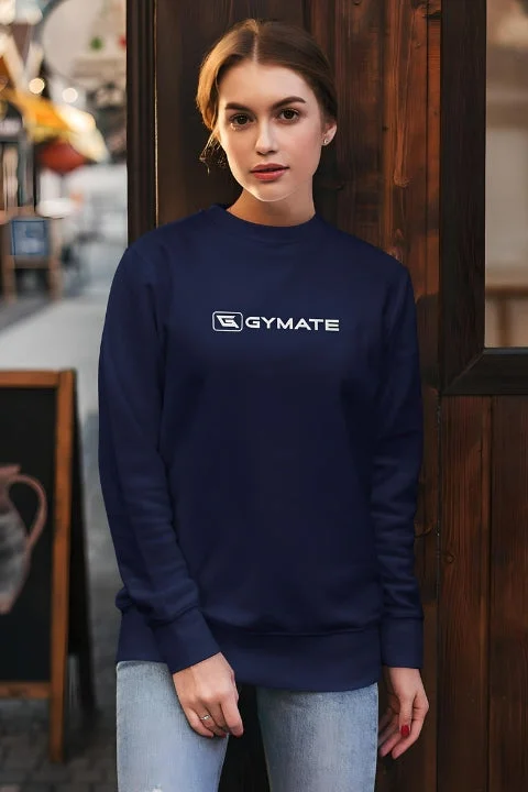 Womens Sports Sweatshirt Essentials Range Navy [Large white logo]