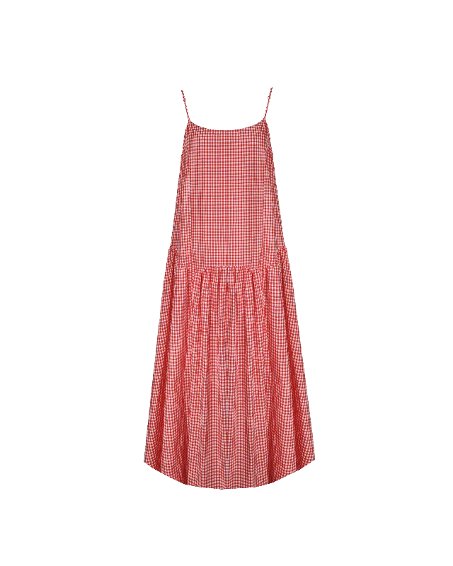 TRULLI RELAXED DRESS RED GINGHAM