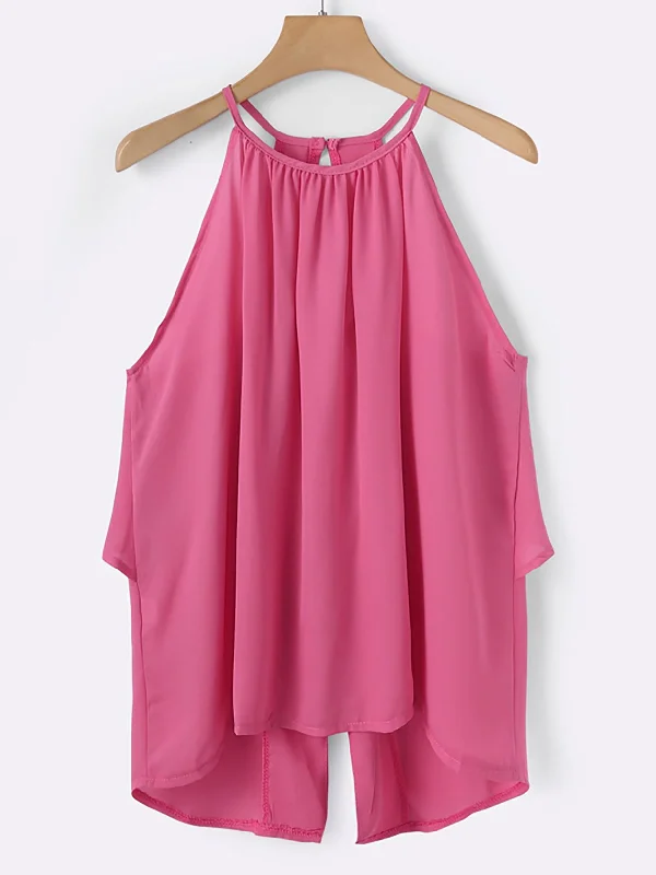 Custom Halter Sleeveless Rose Camis