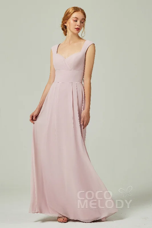 A-Line Floor Length Chiffon Bridesmaid Dress CB0315