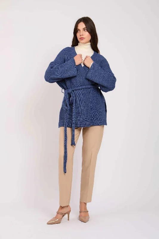 Women Regular Fit Cardigan - Blue