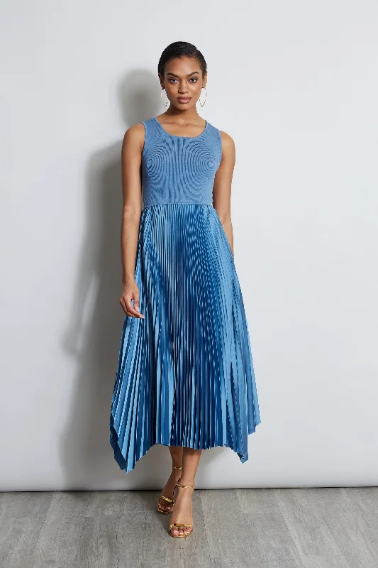 Pleated Midi Dress